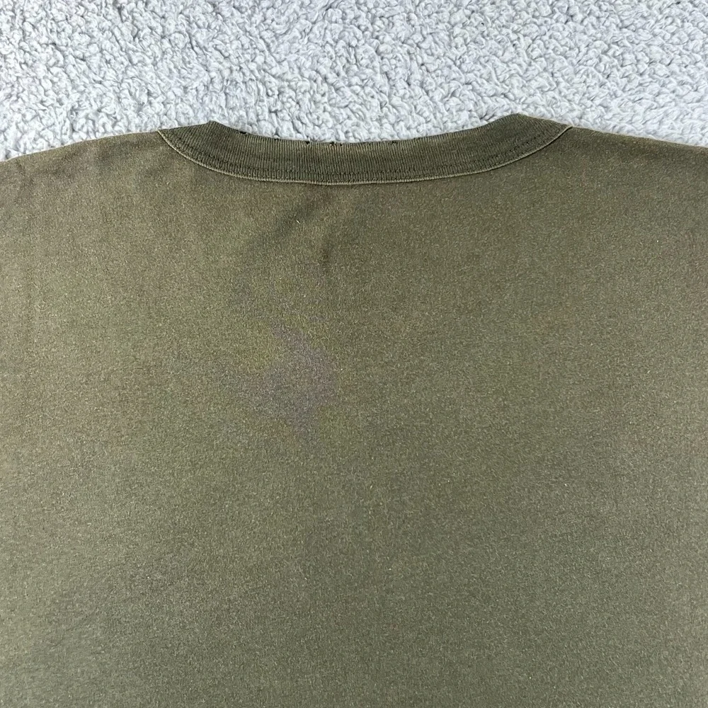 True‎ Religion Graphic T-Shirt Peace Sign FREEDOM Olive Green Men's Size 2XL VTG